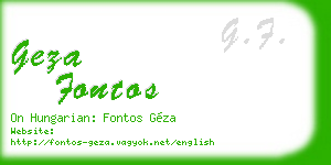 geza fontos business card