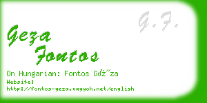 geza fontos business card